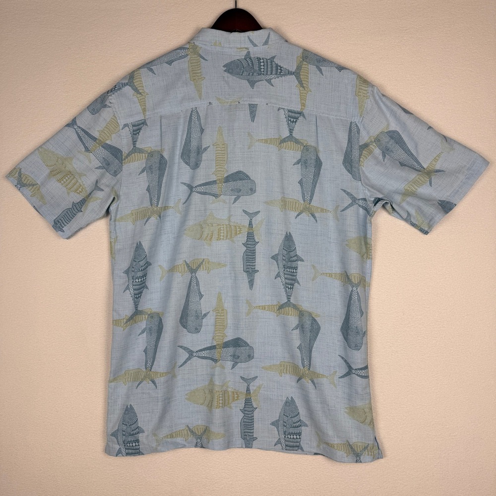 Jack O'Neill Collection Mens L Tribal Fish AOP Button Up Shirt Beach Vacation - Picture 3 of 9